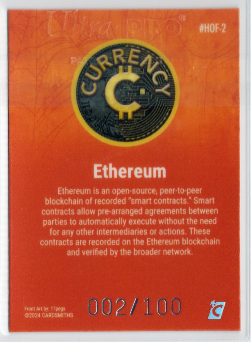 Cardsmiths Hall-O-Fractor - Ethereum HOF-2 - Tombstone 2/100