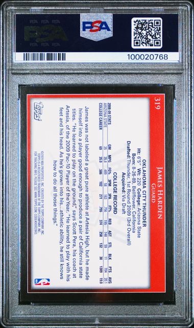 2009 Topps – James Harden #319 – Rookie – PSA 8