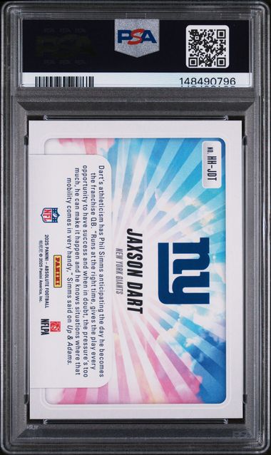 2025 Panini Absolute Jaxson Dart Hog Heaven Green /25 PSA 8 Low Pop Giants RC