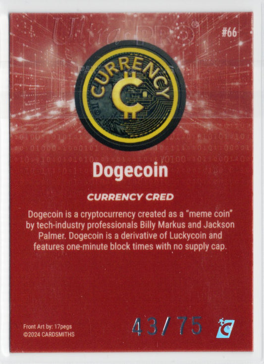 Cardsmiths Series 4 – Dogecoin #66 – Garnet 43/75