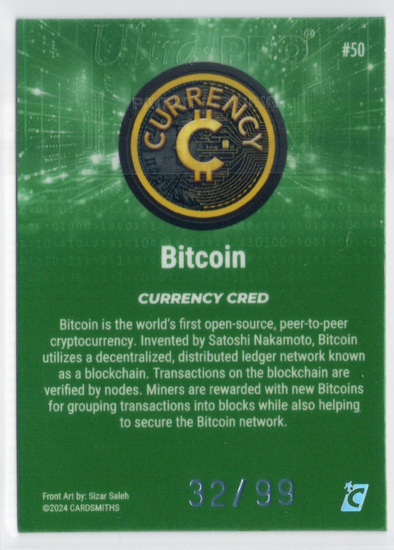 Cardsmiths Series 4 – Bitcoin #50 – Emerald 32/99