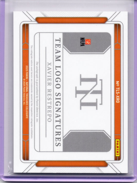 2025 Panini National Treasures Collegiate – Xavier Restrepo – Team Logo Signatures #TLS-XRO – Autograph 41/75