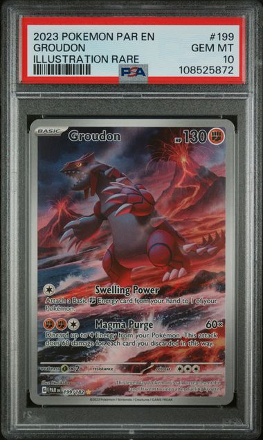 2023 Pokémon Paradox Rift (PAR) - Groudon #199 - Illustration Rare - PSA 10