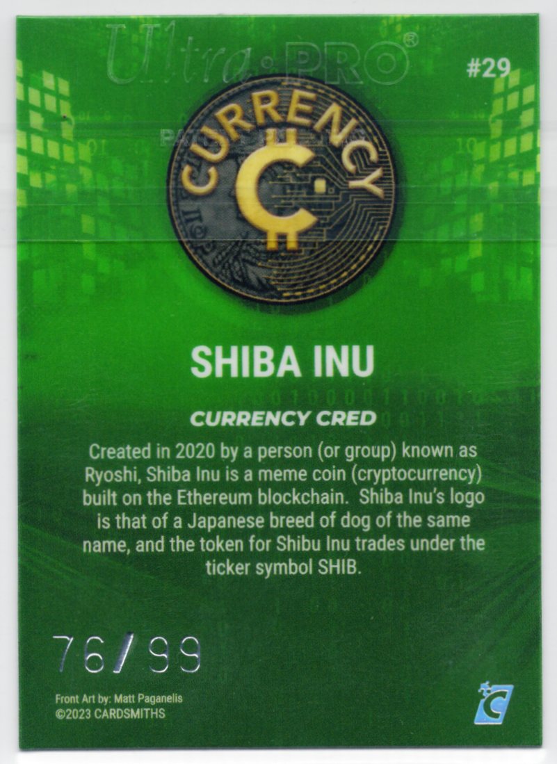 Cardsmiths Series 2 – Shiba Inu #29 – Emerald 76/99