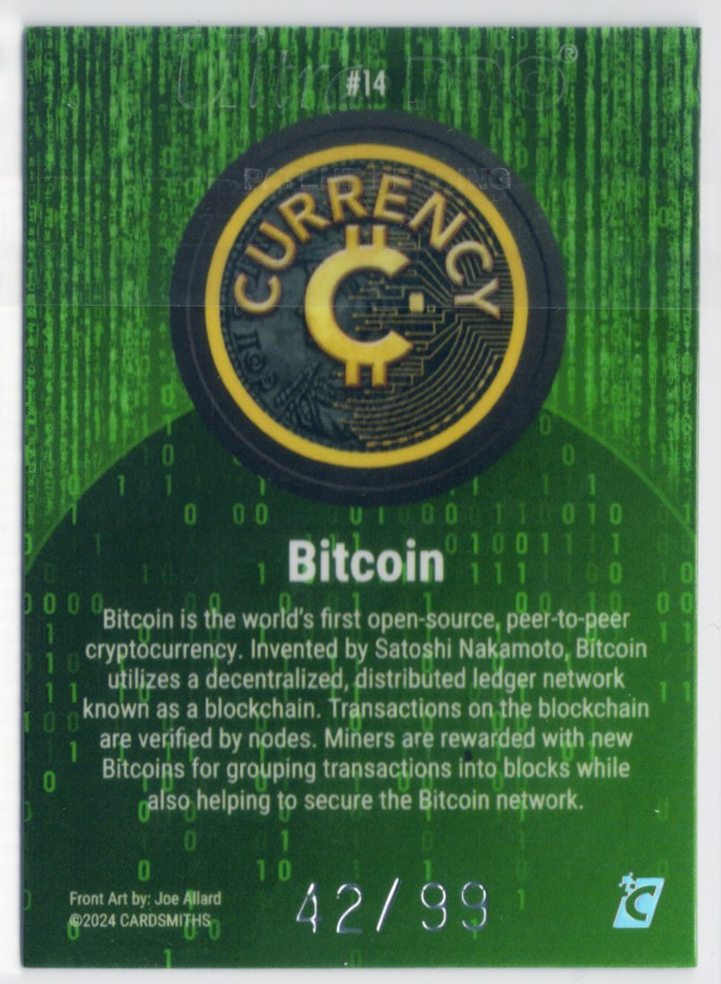 Cardsmiths Series 3 – Bitcoin #14 – Emerald 42/99