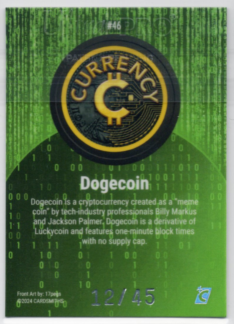 Cardsmiths Series 3 – Dogecoin #46 – Jade 12/45