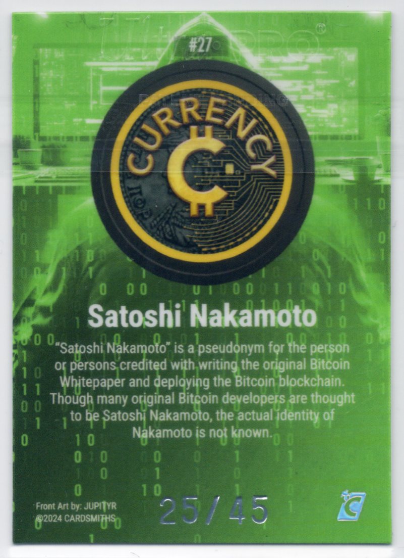 Cardsmiths Series 3 – Satoshi Nakamoto #27 – Jade 25/45