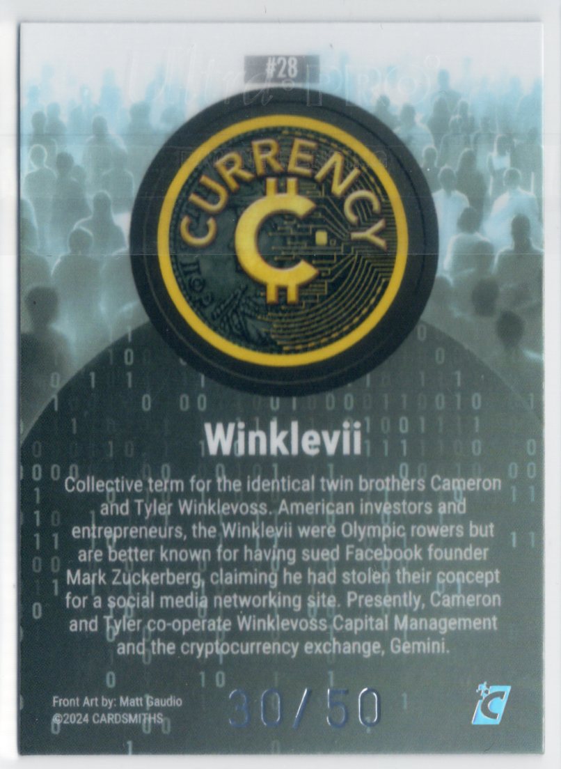 Cardsmiths Series 3 – Winklevii #28 – Silver 30/50