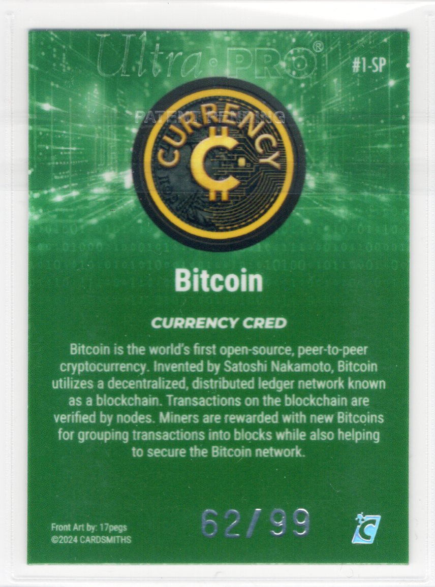 Cardsmiths Series 4 – Bitcoin #1-SP – Emerald 62/99