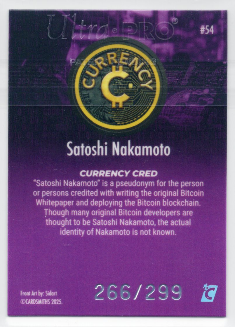 Cardsmiths Series 5 – Satoshi Nakamoto #54 – Tanzanite 266/299