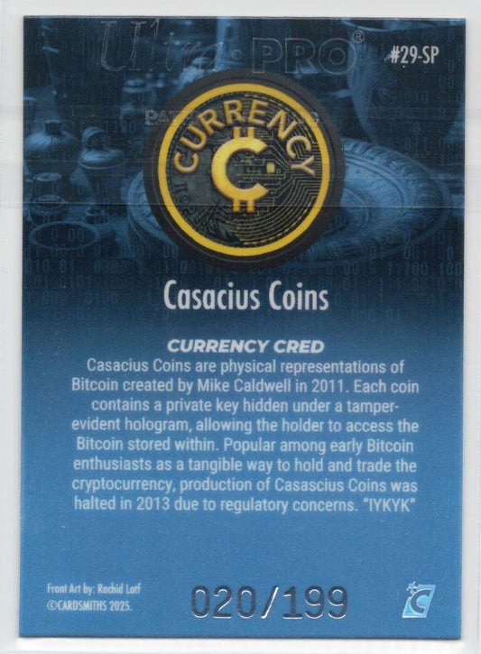 Cardsmiths Series 5 – Casacius Coins #29-SP – Blue Topaz 020/199
