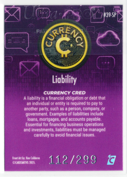 2025 Cardsmiths Series 5 – Liability #39SP – Tanzanite Gemstone 112/299