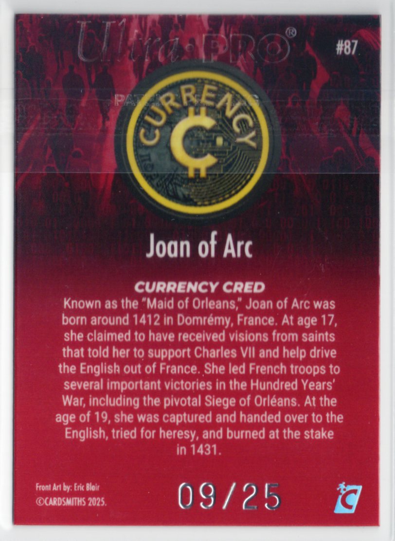 2025 Cardsmiths Series 5 – Joan of Arc #87 – Ruby Gemstone 09/25