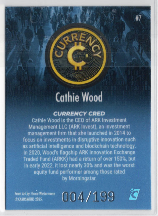 2025 Cardsmiths Series 5 – Cathie Wood #7 – Blue Topaz 004/199
