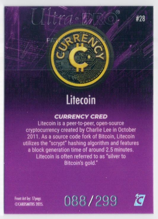 2025 Cardsmiths Series 5 – Litecoin #28 – Tanzanite 088/299