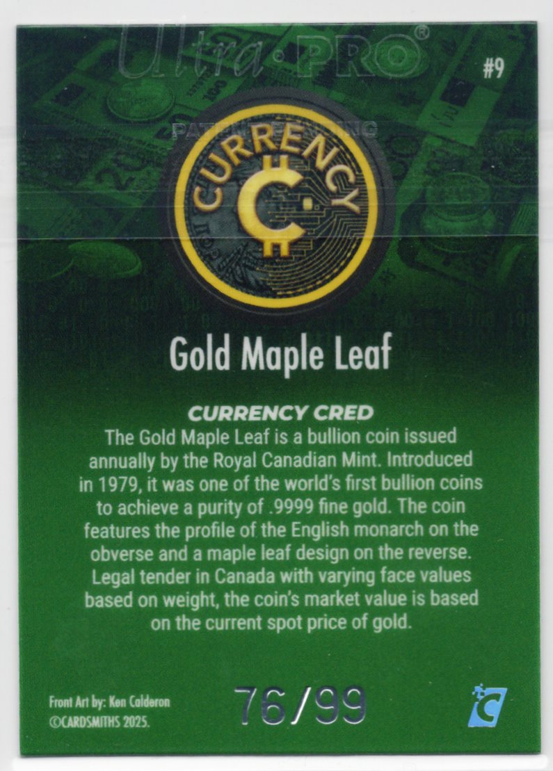 Cardsmiths Series 5 – Gold Maple Leaf #9 – Emerald 76/99