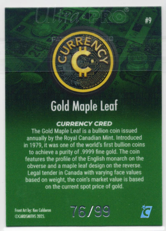 Cardsmiths Series 5 – Gold Maple Leaf #9 – Emerald 76/99