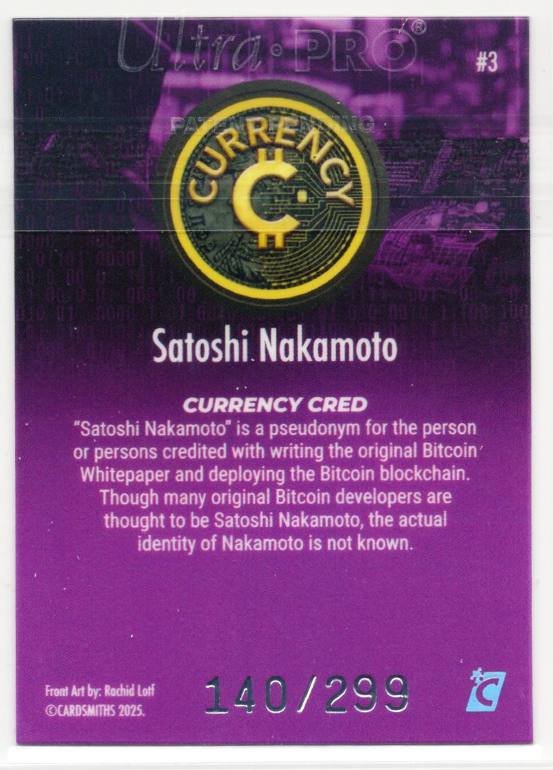 Cardsmiths Series 5 – Satoshi Nakamoto #3 – Tanzanite 140/299