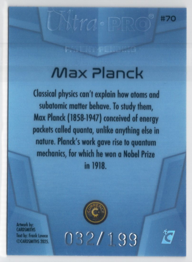 Cardsmiths Space – Galactic Edition – Max Planck #70 – Blue Topaz 032/199