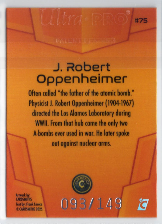 Cardsmiths Space – Galactic Edition – J. Robert Oppenheimer #75 – Beryl 093/149