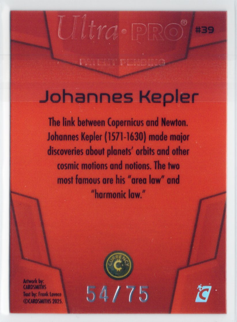 Cardsmiths Space – Galactic Edition – Johannes Kepler #39 – Garnet 54/75