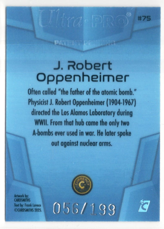 Cardsmiths Space – Galactic Edition – J. Robert Oppenheimer #75 – Blue Topaz 056/199