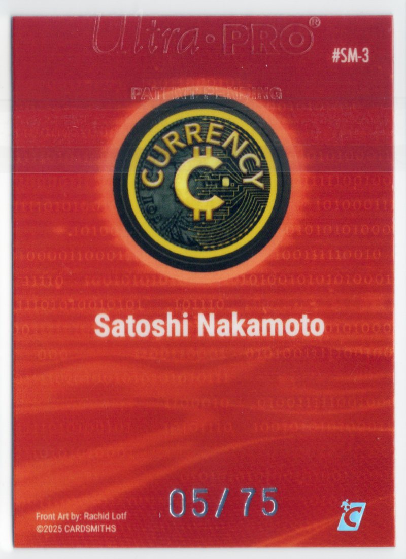 2025 Cardsmiths Summer Series – Satoshi Nakamoto - Garnet 05/75