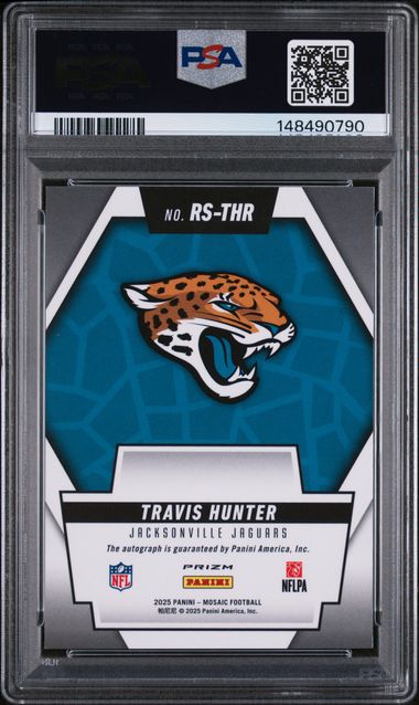 2025 Panini Mosaic Travis Hunter Rookie Scripts Auto RC PSA 10 GEM MINT Jaguars