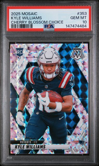 2025 Panini Mosaic – Kyle Williams Cherry Blossom Choice #353 RC /20 – PSA 10