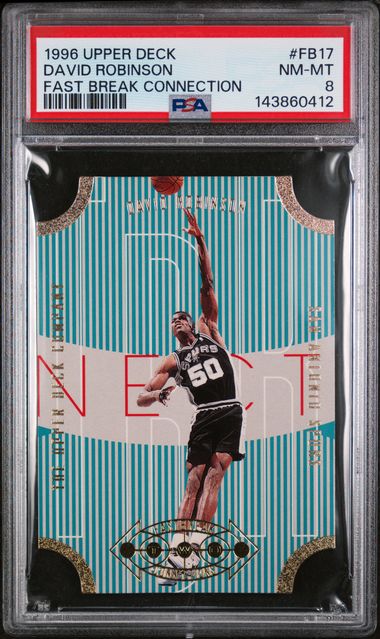 1996 Upper Deck – David Robinson #FB17 – Fast Break Connection – PSA 8 NM-MT