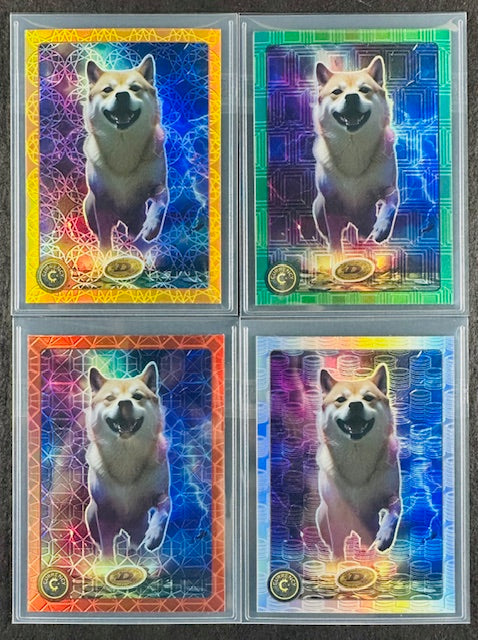 Cardsmiths Series 4 – Dogecoin #66 – Emerald 57/99, Garnet 07/75, Silver 29/50, Beryl 091/149 (4-Card Bundle)