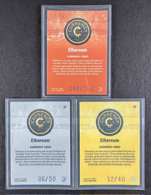 Cardsmiths Series 4 – Ethereum #2 – Silver 06/50, Citrine 12/40, Beryl 044/149 (3-Card Bundle)