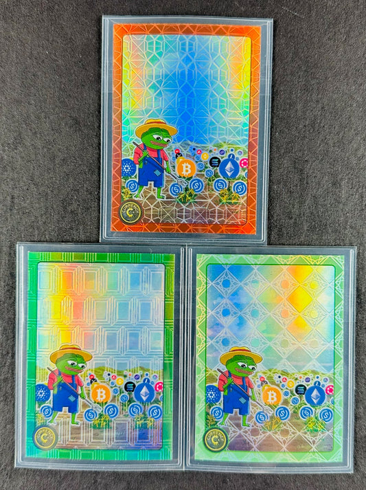 Cardsmiths Series 4 – Yield Farming #17 – Garnet 13/75, Emerald 30/99, Jade 12/45 (3-Card Bundle)