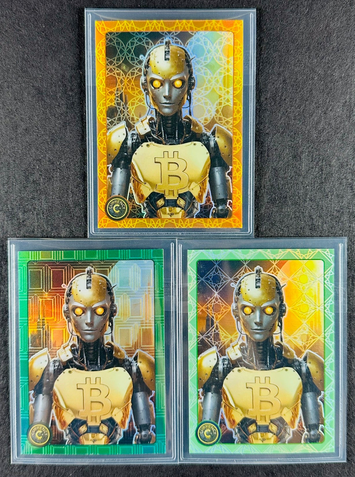 Cardsmiths Series 4 – Bitcoin #56 – Beryl 122/149, Emerald 57/99, Jade 06/45 (3-Card Bundle)