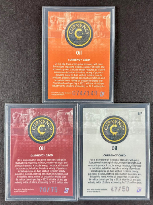 Cardsmiths Series 4 – Oil #57 – Beryl 074/149, Garnet 70/75, Silver 47/50 (3-Card Bundle)
