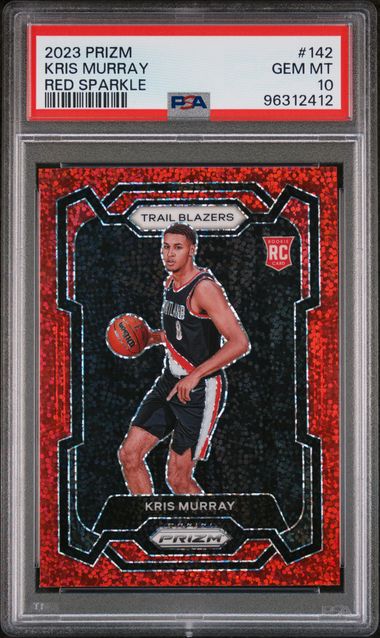 2023 Panini Prizm – Kris Murray #142 – Red Sparkle Rookie RC PSA 10