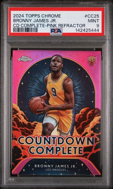 2024 Topps Chrome Bronny James Jr. #CC25 Countdown Pink Refractor PSA 9