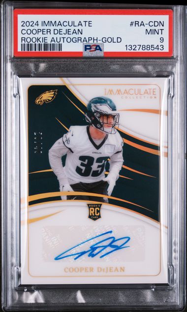 2024 Immaculate – Cooper DeJean #RA-CDN – Rookie Autograph Gold – PSA 9