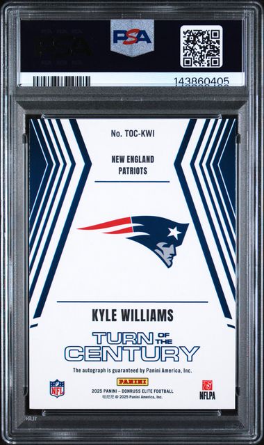 2025 Donruss Elite – Kyle Williams Turn of the Century Auto #TOC-KWI – PSA 8