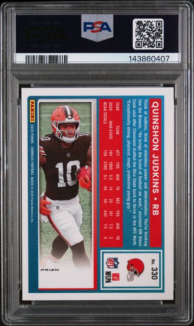2025 Donruss Optic Preview Quinshon Judkins Red Pandora RC PSA 9