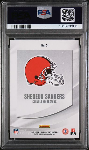 2025 Donruss Elite – Shedeur Sanders #3 – Rookie Elitist Orange – PSA 9