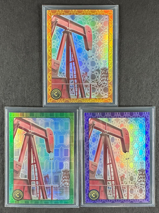 Cardsmiths Series 4 – Oil #57 SP – Emerald 53/99, Amethyst 48/49, Beryl 128/149 (3-Card Bundle)