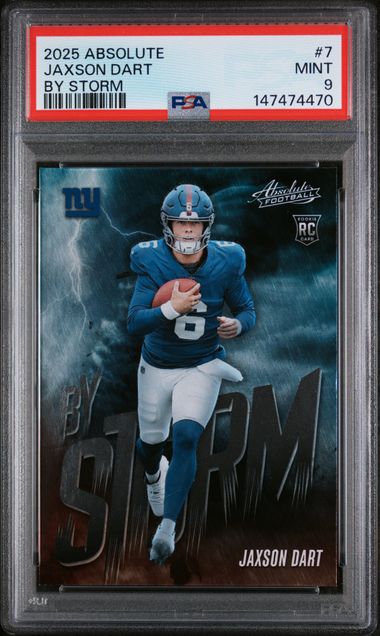 2025 Panini Absolute – Jaxson Dart By Storm Rookie #7 RC – PSA 9