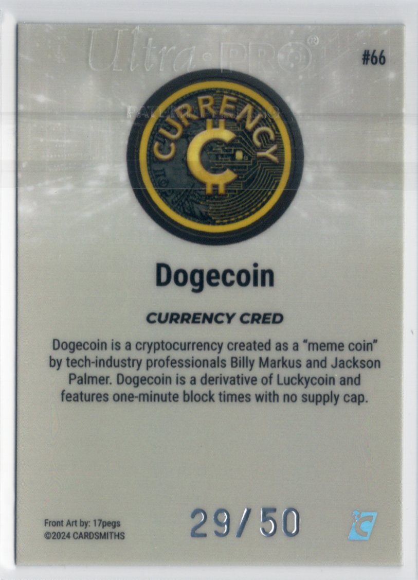 Cardsmiths Series 4 – Dogecoin #66 – Silver 29/50