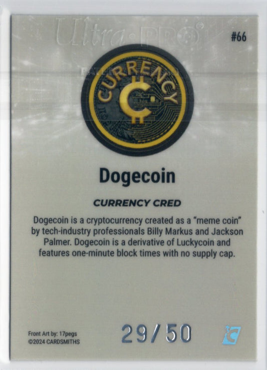 Cardsmiths Series 4 – Dogecoin #66 – Silver 29/50