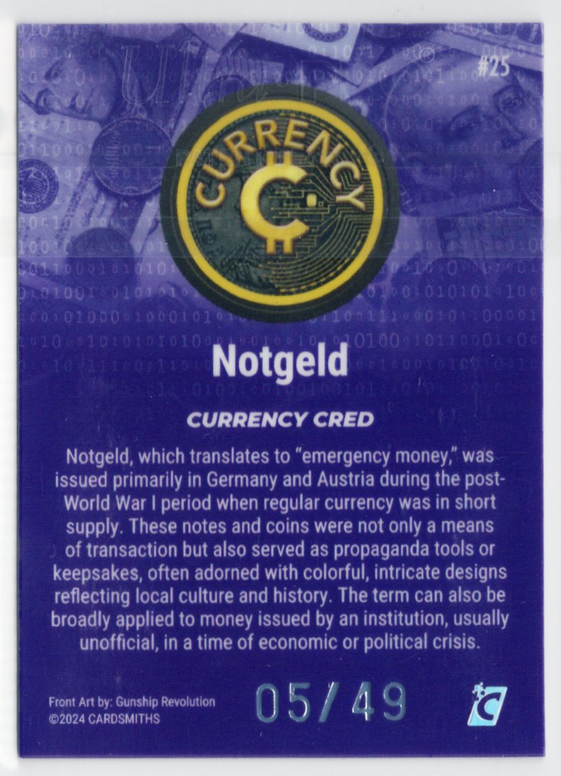 Cardsmiths Series 4 – Notgeld #25 – Amethyst 05/49