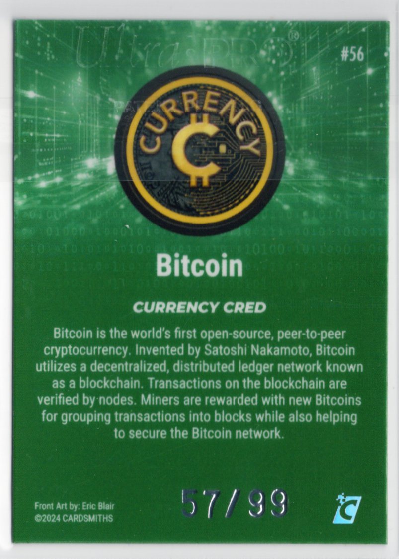 Cardsmiths Series 4 – Bitcoin #56 – Emerald 57/99