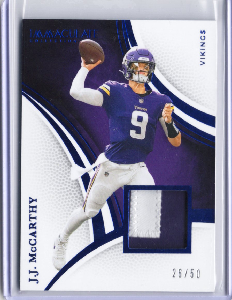 2025 Panini Immaculate Collection Football – J.J. McCarthy – Patch 26/50