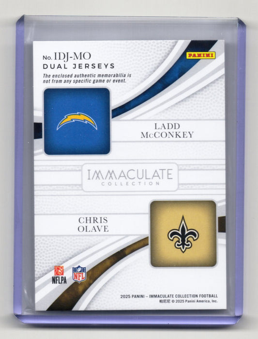 2025 Panini Immaculate Collection – Ladd McConkey / Chris Olave – Dual Jerseys 02/49