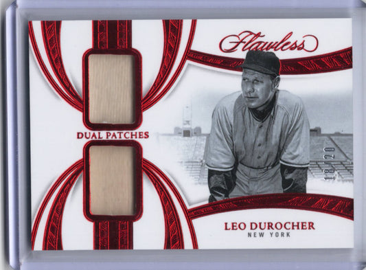 2025 Panini Flawless Baseball – Leo Durocher Dual Patches #DP-LD – Ruby /20